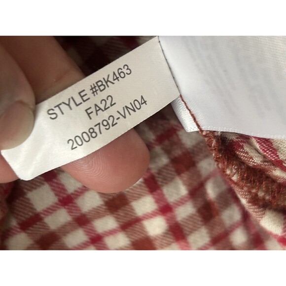 J. Crew Women’s XXL Red Plaid Ruffle Boho Hippie Cottage Square Neck Cropped - Picture 9 of 10